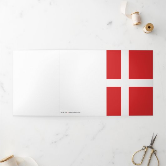 Deense vlag drieluik kaart (Buitenkant)