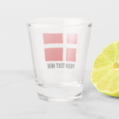 Deense vlag drink scheerglas, aangepast aan de Dee Shot Glas (Achterkant)