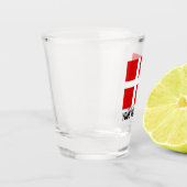 Deense vlag drink scheerglas, aangepast aan de Dee Shot Glas (Links)