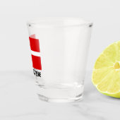 Deense vlag drink scheerglas, aangepast aan de Dee Shot Glas (Rechts)