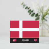 Deense vlag en Deense landreis/Denemarken Briefkaart (Staand voorkant)
