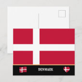 Deense vlag en Deense landreis/Denemarken Briefkaart (Voorkant / Achterkant)