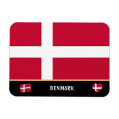 Deense vlag en Deense landreis/Denemarken Magneet (Horizontaal)
