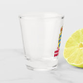 Deense vlag en Deense vaderland/sport Shot Glas (Links)