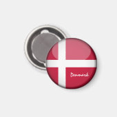 Deense vlag en Deense vakantie, reizen/sport Magneet (Voorkant / Achterkant)