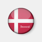 Deense vlag en Deense vakantie, reizen/sport Magneet (Voorkant)