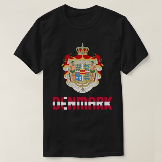 Deense vlag en wapenschild t-shirt (Design voorkant)