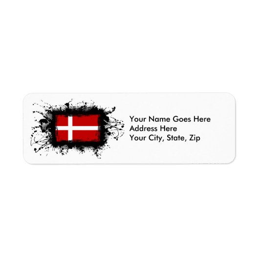 Deense vlag etiket (Voorkant)