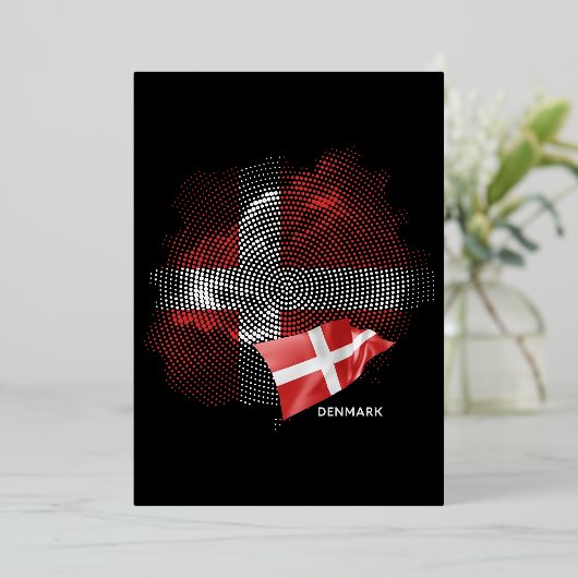 Deense vlag folie uitnodiging (Staand Voorkant)
