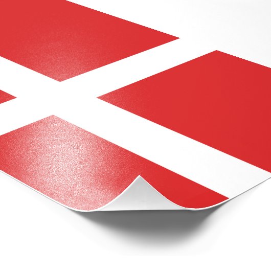 Deense vlag foto afdruk (Hoek)