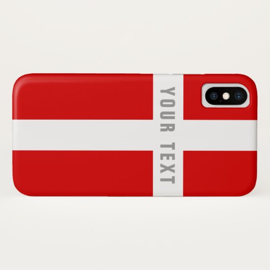 Deense vlag gepersonaliseerd Case-Mate iPhone case (Achterkant (horizontaal))