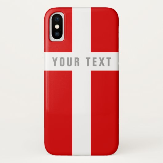 Deense vlag gepersonaliseerd Case-Mate iPhone case (Achterkant)