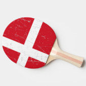 Deense vlag, gesneden en gesneden tafeltennisbatje (Zijkant)
