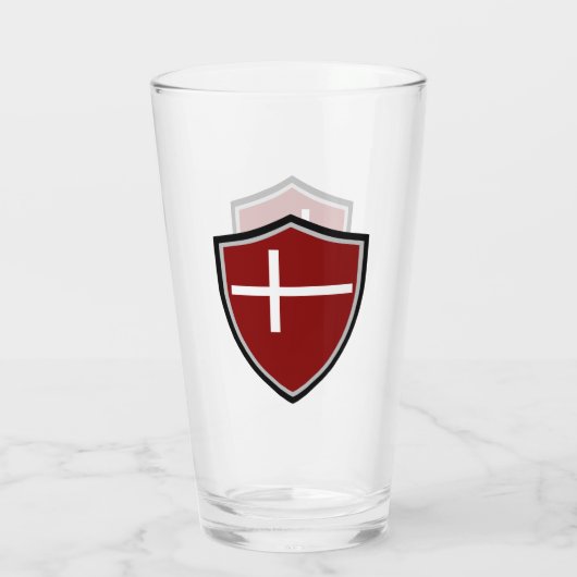 Deense vlag glas (Achterkant)