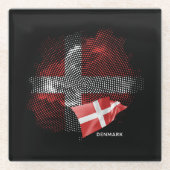 Deense vlag glazen onderzetter (Voorkant)