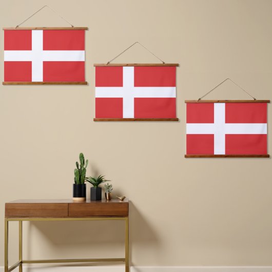Deense vlag hangend wandkleed (Asymmetrisch)