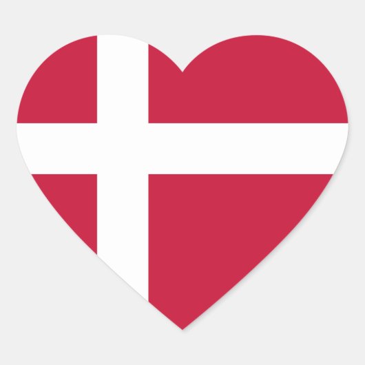 Deense vlag hart sticker (Voorkant)