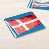 Deense vlag kartonnen onderzetters (Schuin)