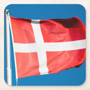 Deense vlag kartonnen onderzetters