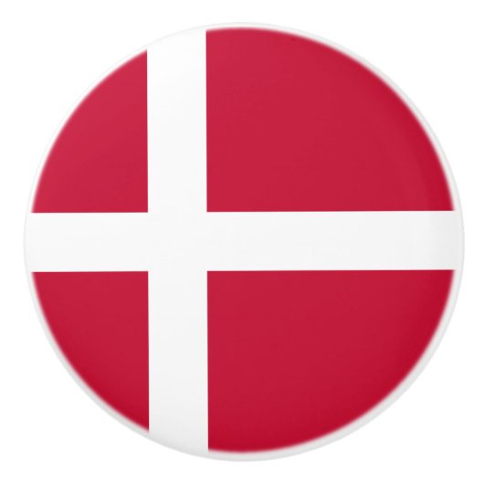 Deense vlag keramische knop (Voorkant)