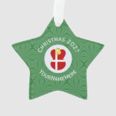 Deense vlag Kerstnaam Ornament (achterkant)