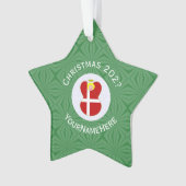 Deense vlag Kerstnaam Ornament (voorkant)