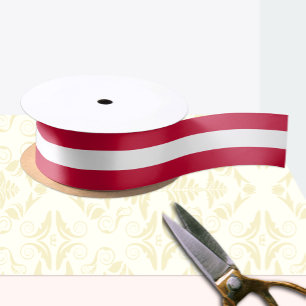 Deense vlag kleuren lint, Denemarken / sport Satijnen Lint