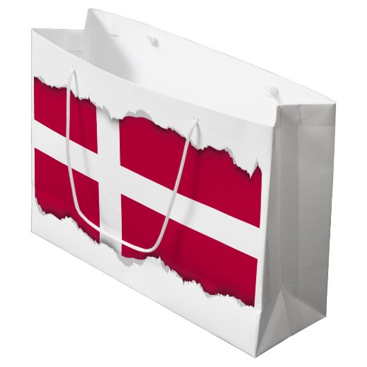 Deense vlag large cadeautasje (Voorkant Gekanteld)
