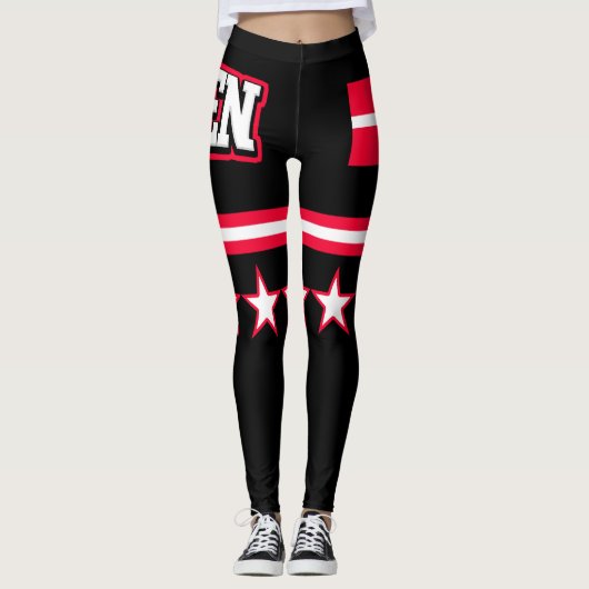 Deense vlag leggings (Voorkant)