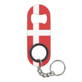 Deense vlag mini flessenopener (Achterkant)