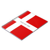 Deense vlag op een aangepast alcoholvolumeblad notitieboek (Linkerzijde)