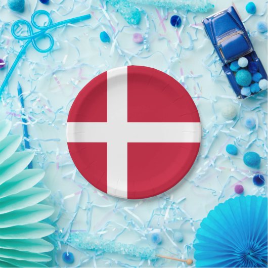 Deense vlag papieren bordje (Feest)