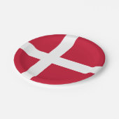 Deense vlag papieren bordje (Gekanteld)