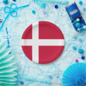 Deense vlag papieren bordje (Feest)