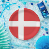 Deense vlag papieren bordje (Feest)