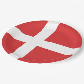 Deense vlag papieren bordje (Gekanteld)