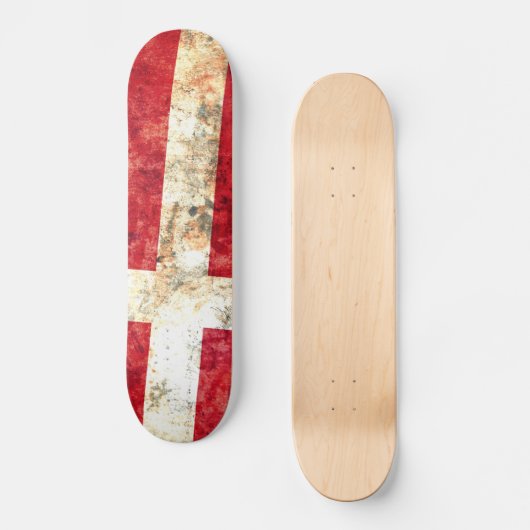 Deense vlag persoonlijk skateboard (Voorkant)