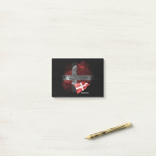 Deense vlag post-it® notes (Op bureau)