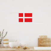 Deense vlag poster (Keuken)