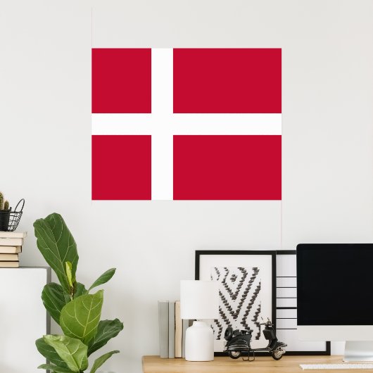 Deense vlag poster (Thuiskantoor)