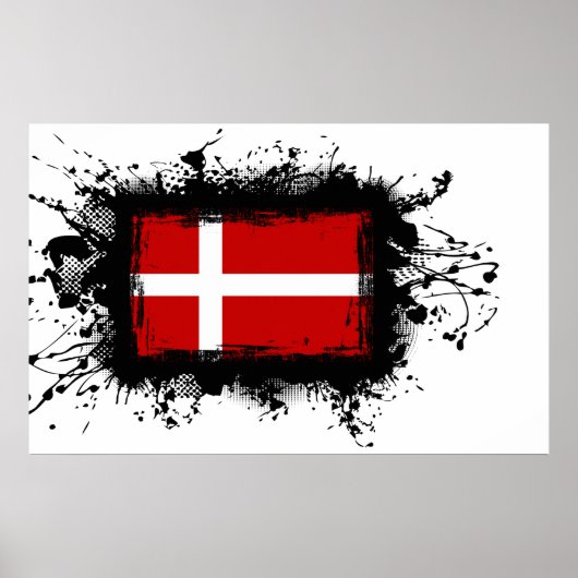 Deense vlag poster (Voorkant)