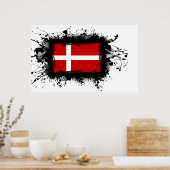 Deense vlag poster (Keuken)
