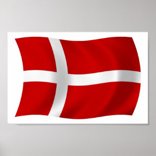Deense vlag Poster afdrukken