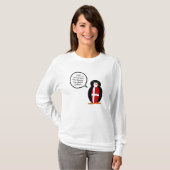 Deense Vlag Pratende Ms. Penguin Gepersonaliseerd T-shirt (Voorkant volledig)