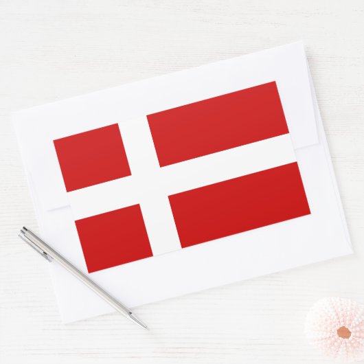 Deense vlag rechthoekige sticker (Envelop)