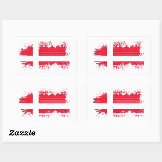 Deense vlag rechthoekige sticker (Vel)