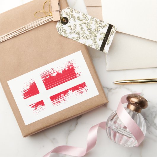 Deense vlag rechthoekige sticker (Geschenken)