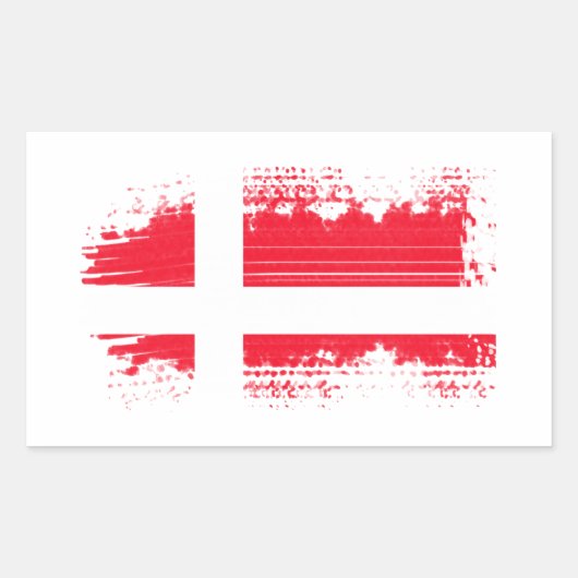 Deense vlag rechthoekige sticker (Voorkant)