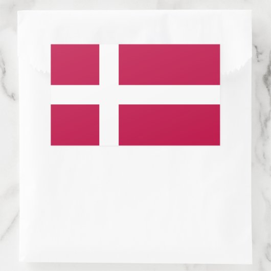 Deense vlag rechthoekige sticker (Tas)