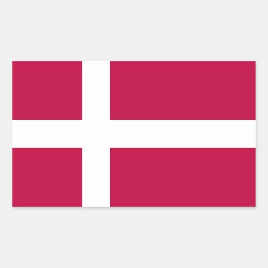 Deense vlag rechthoekige sticker (Voorkant)